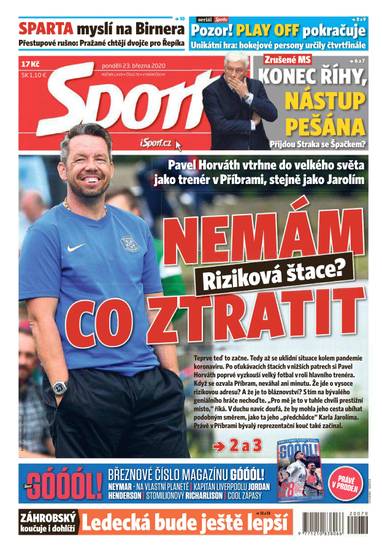 Sport - 23.3.2020 - CZECH NEWS CENTER a. s.