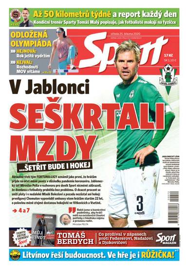 Sport - 25.3.2020 - CZECH NEWS CENTER a. s.