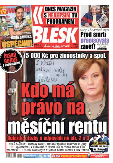 BLESK - 27.3.2020 - CZECH NEWS CENTER a. s.