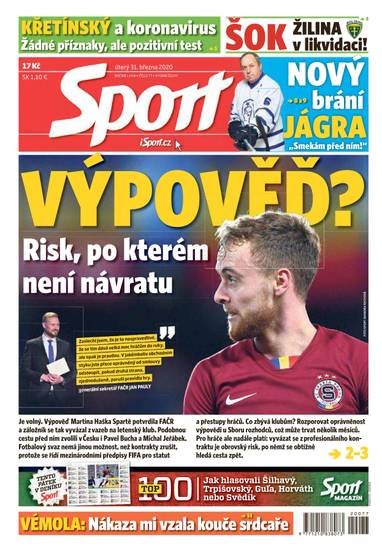 Sport - 31.3.2020 - CZECH NEWS CENTER a. s.