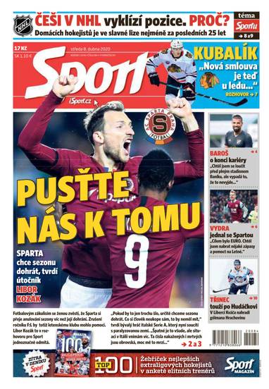 Sport - 8.4.2020 - CZECH NEWS CENTER a. s.