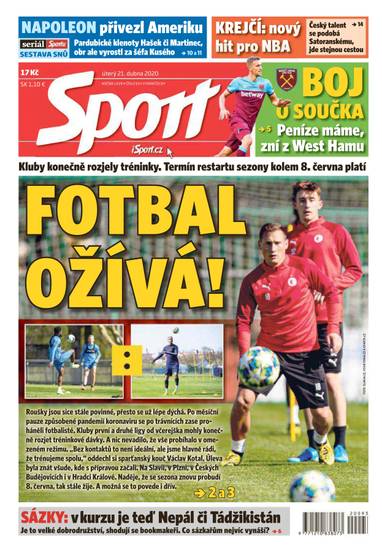 Sport - 21.4.2020 - CZECH NEWS CENTER a. s.