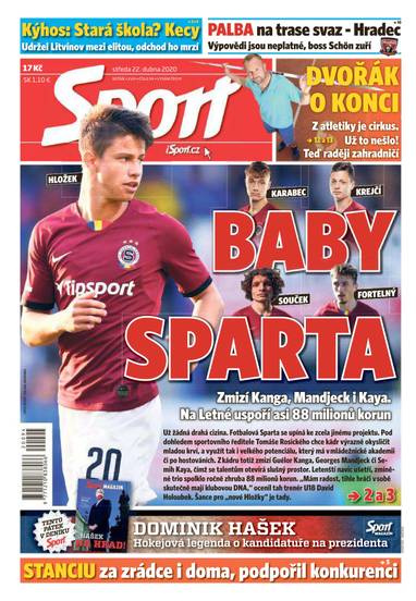 Sport - 22.4.2020 - CZECH NEWS CENTER a. s.