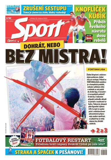 Sport - 29.4.2020 - CZECH NEWS CENTER a. s.