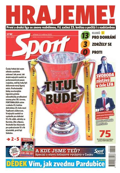 Sport - 13.5.2020 - CZECH NEWS CENTER a. s.