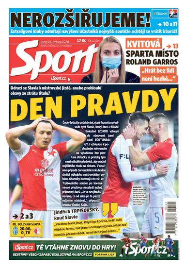 Sport - 26.5.2020 - CZECH NEWS CENTER a. s.