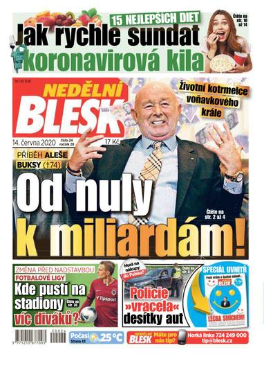 NEDĚLNÍ BLESK - 24/2020 - CZECH NEWS CENTER a. s.