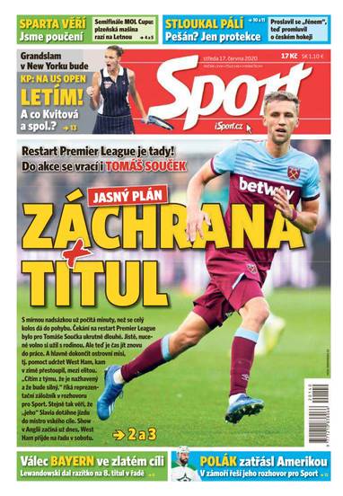 Sport - 17.6.2020 - CZECH NEWS CENTER a. s.