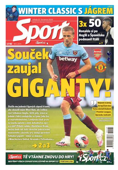 Sport - 22.7.2020 - CZECH NEWS CENTER a. s.