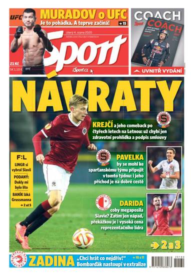 Sport - 4.8.2020 - CZECH NEWS CENTER a. s.
