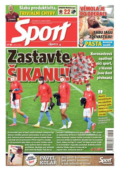 Sport - 13.8.2020 - CZECH NEWS CENTER a. s.