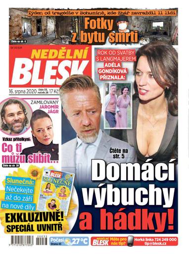 NEDĚLNÍ BLESK - 33/2020 - CZECH NEWS CENTER a. s.