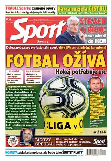 Sport - 18.8.2020 - CZECH NEWS CENTER a. s.