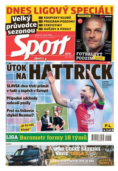 Sport - 21.8.2020 - CZECH NEWS CENTER a. s.