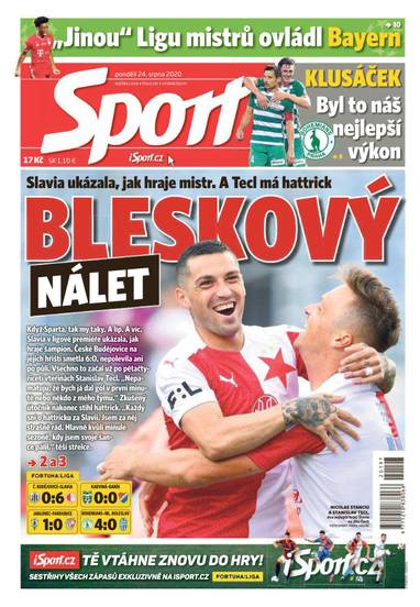 Sport - 24.8.2020 - CZECH NEWS CENTER a. s.
