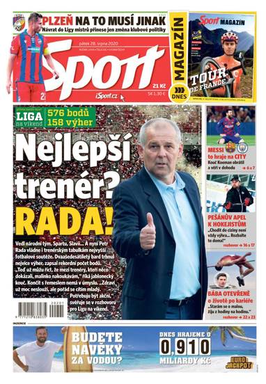 Sport - 28.8.2020 - CZECH NEWS CENTER a. s.