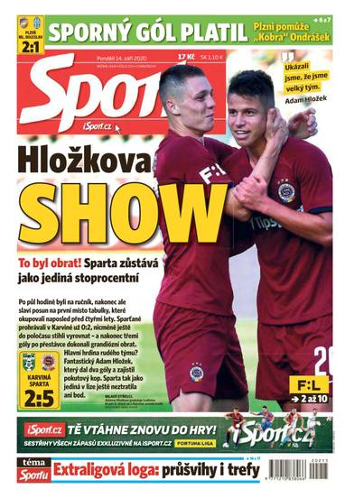Sport - 14.9.2020 - CZECH NEWS CENTER a. s.