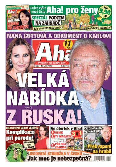 Aha! - 15.9.2020 - CZECH NEWS CENTER a. s.