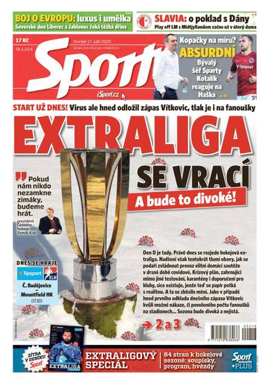 Sport - 17.9.2020 - CZECH NEWS CENTER a. s.