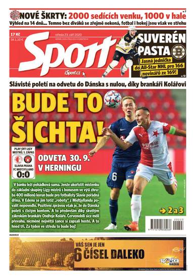 Sport - 23.9.2020 - CZECH NEWS CENTER a. s.