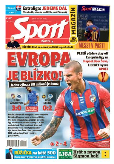 Sport - 25.9.2020 - CZECH NEWS CENTER a. s.