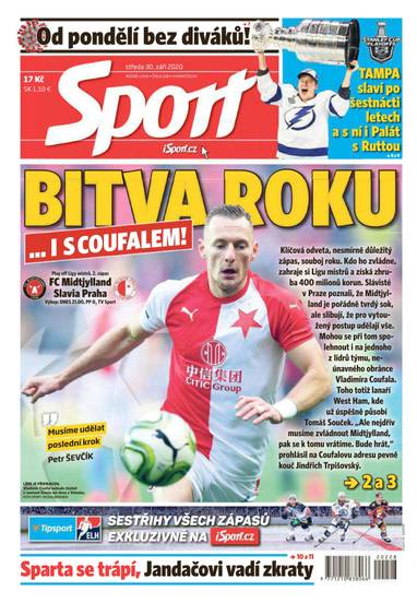 Sport - 30.9.2020 - CZECH NEWS CENTER a. s.