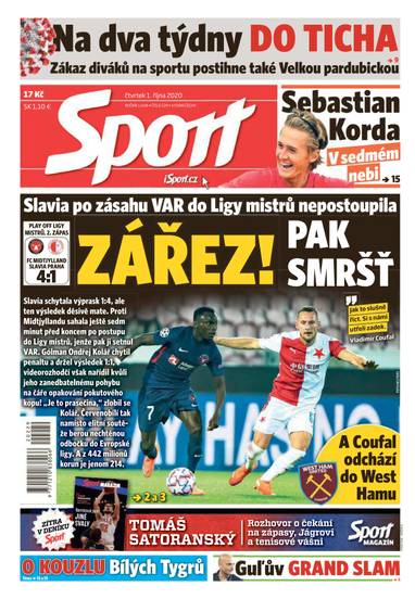 Sport - 1.10.2020 - CZECH NEWS CENTER a. s.