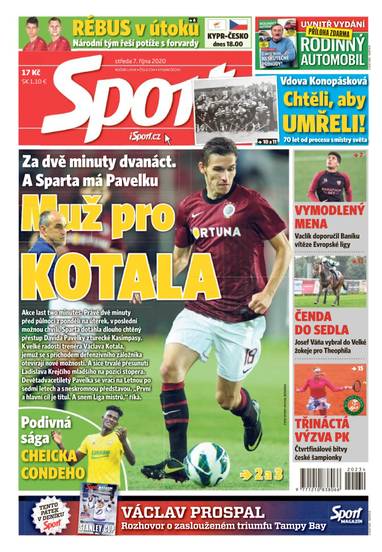 Sport - 7.10.2020 - CZECH NEWS CENTER a. s.