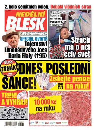 NEDĚLNÍ BLESK - 41/2020 - CZECH NEWS CENTER a. s.