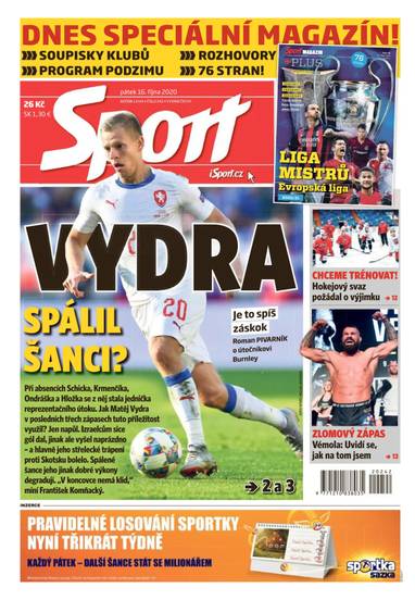 Sport - 16.10.2020 - CZECH NEWS CENTER a. s.