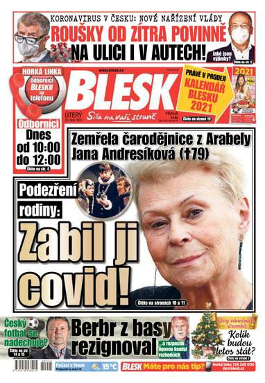 BLESK - 20.10.2020 - CZECH NEWS CENTER a. s.