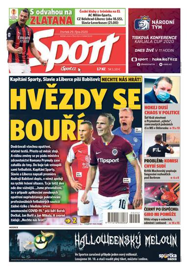 Sport - 29.10.2020 - CZECH NEWS CENTER a. s.