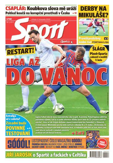 Sport - 4.11.2020 - CZECH NEWS CENTER a. s.