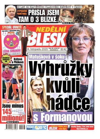 NEDĚLNÍ BLESK - 46/2020 - CZECH NEWS CENTER a. s.