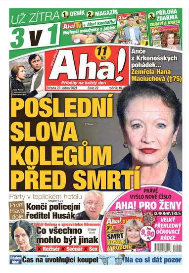 Aha! - 27.1.2021 - CZECH NEWS CENTER a. s.
