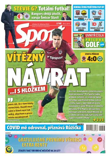 Sport - 10.3.2021 - CZECH NEWS CENTER a. s.