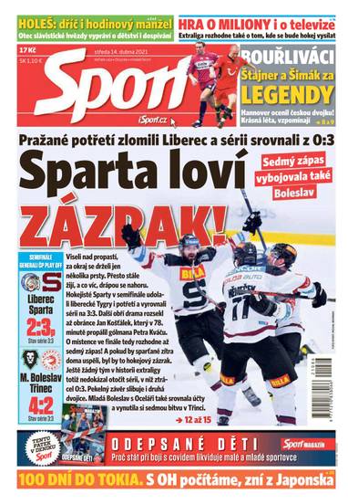 Sport - 14.4.2021 - CZECH NEWS CENTER a. s.