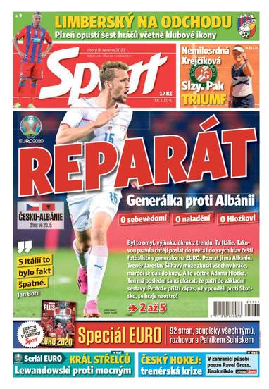 Sport - 8.6.2021 - CZECH NEWS CENTER a. s.