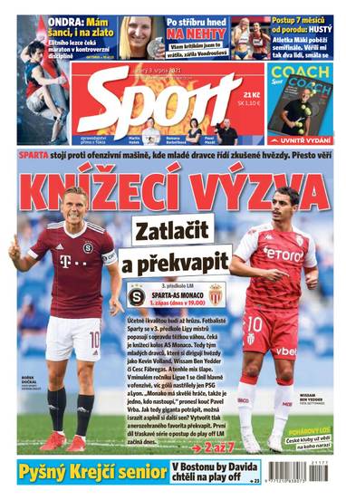 Sport - 3.8.2021 - CZECH NEWS CENTER a. s.