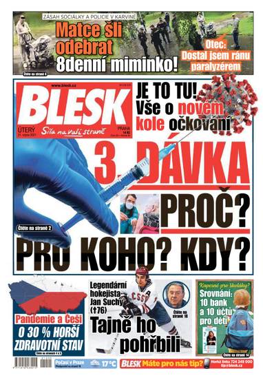 BLESK - 31.8.2021 - CZECH NEWS CENTER a. s.