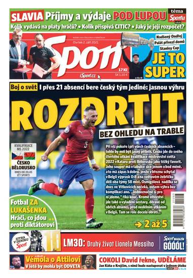 Sport - 2.9.2021 - CZECH NEWS CENTER a. s.