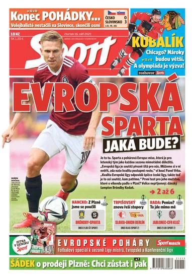 Sport - 16.9.2021 - CZECH NEWS CENTER a. s.