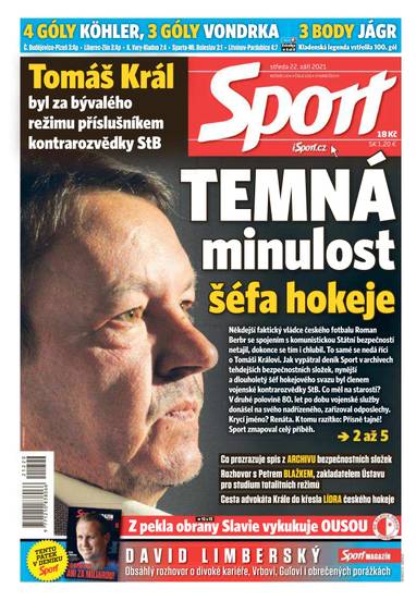 Sport - 22.9.2021 - CZECH NEWS CENTER a. s.