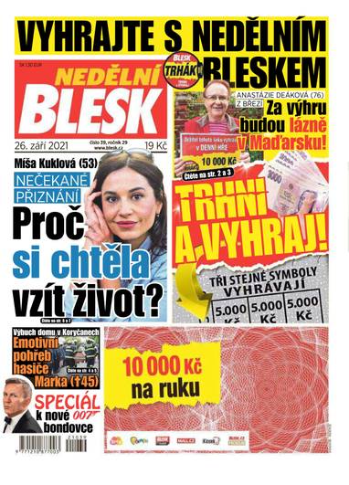 NEDĚLNÍ BLESK - 39/2021 - CZECH NEWS CENTER a. s.