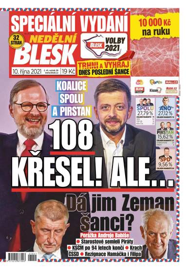 NEDĚLNÍ BLESK - 41/2021 - CZECH NEWS CENTER a. s.