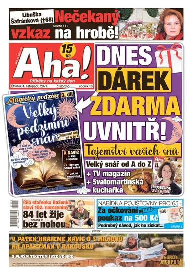 Aha! - 4.11.2021 - CZECH NEWS CENTER a. s.