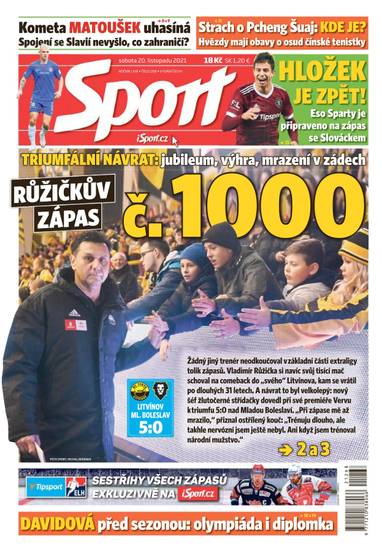 Sport - 20.11.2021 - CZECH NEWS CENTER a. s.