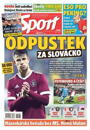 Sport - 25.11.2021 - CZECH NEWS CENTER a. s.