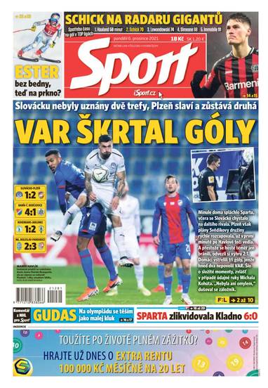 Sport - 6.12.2021 - CZECH NEWS CENTER a. s.