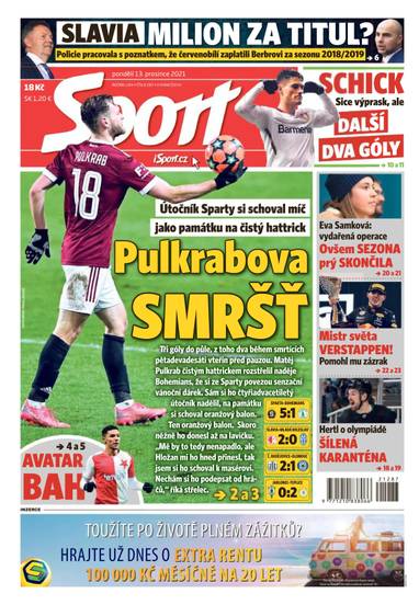 Sport - 13.12.2021 - CZECH NEWS CENTER a. s.